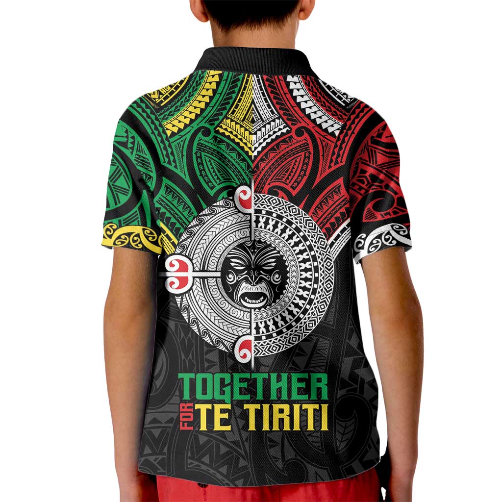 Aotearoa and Cook Islands Mo Te Tiriti Kid Polo Shirt New Zealand Honour The Treaty Ake!Ake!Ake! - Vibe Hoodie Shop