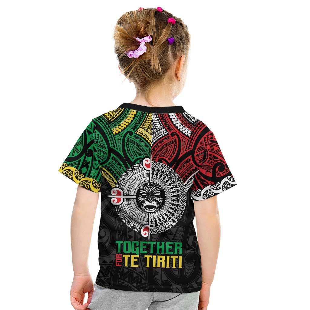 Aotearoa and Cook Islands Mo Te Tiriti Kid T Shirt New Zealand Honour The Treaty Ake!Ake!Ake! - Vibe Hoodie Shop