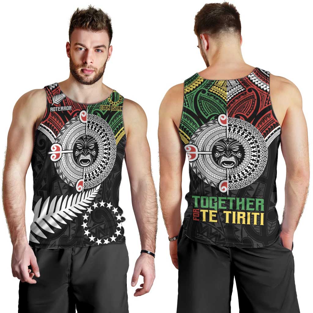 Aotearoa and Cook Islands Mo Te Tiriti Men Tank Top New Zealand Honour The Treaty Ake!Ake!Ake! - Vibe Hoodie Shop