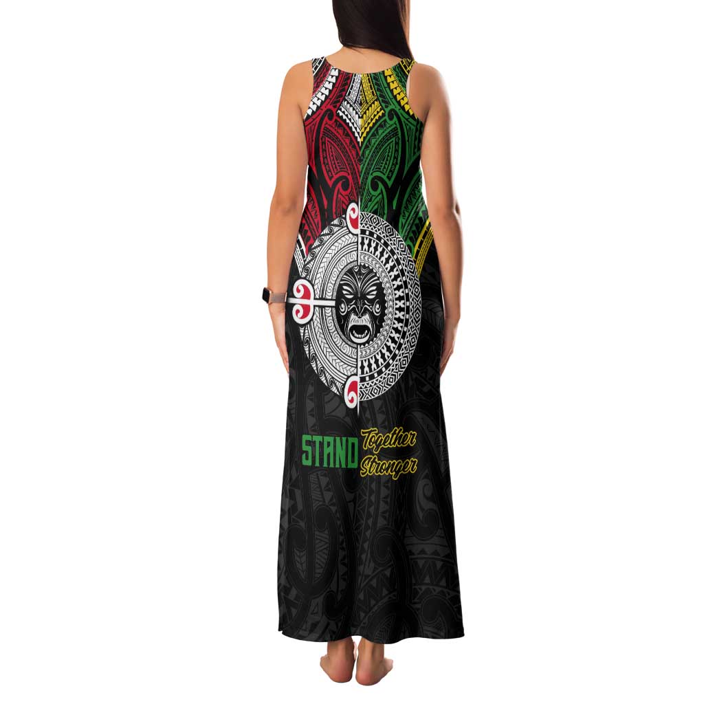 Aotearoa and Cook Islands Mo Te Tiriti Tank Maxi Dress New Zealand Honour The Treaty Ake!Ake!Ake!