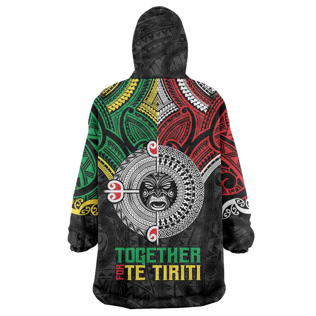 Aotearoa and Cook Islands Mo Te Tiriti Wearable Blanket Hoodie New Zealand Honour The Treaty Ake!Ake!Ake! - Vibe Hoodie Shop