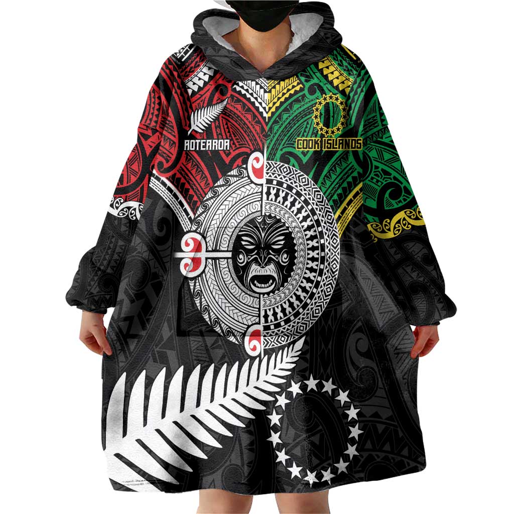 Aotearoa and Cook Islands Mo Te Tiriti Wearable Blanket Hoodie New Zealand Honour The Treaty Ake!Ake!Ake! - Vibe Hoodie Shop