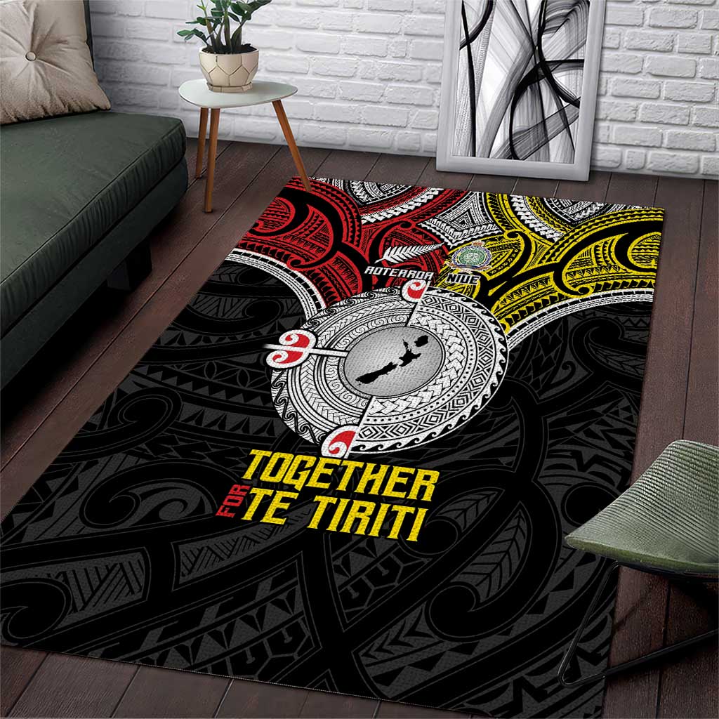 Aotearoa and Niue Mo Te Tiriti Area Rug New Zealand Honour The Treaty Ake!Ake!Ake! - Vibe Hoodie Shop