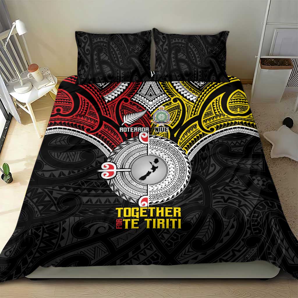 Aotearoa and Niue Mo Te Tiriti Bedding Set New Zealand Honour The Treaty Ake!Ake!Ake! - Vibe Hoodie Shop