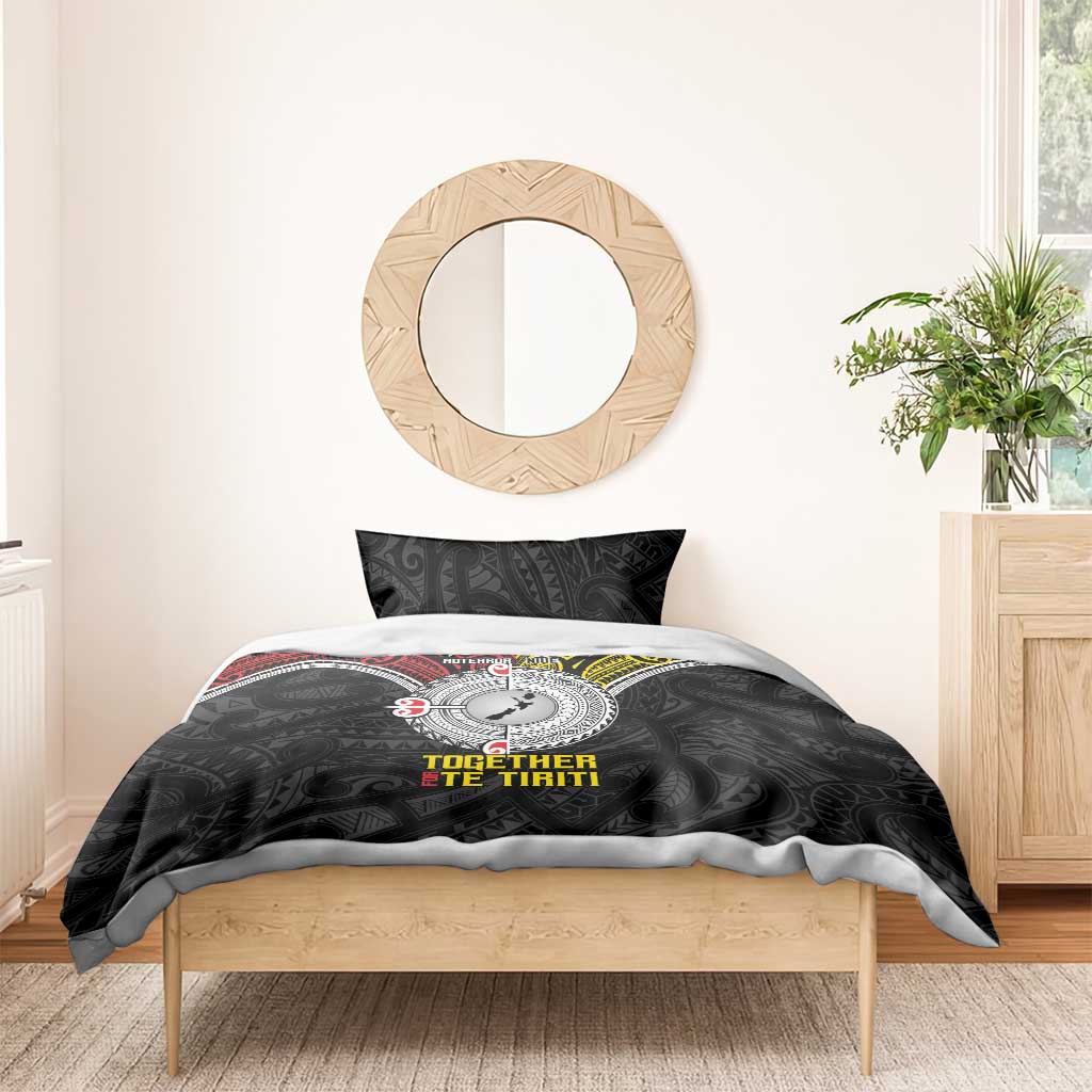 Aotearoa and Niue Mo Te Tiriti Bedding Set New Zealand Honour The Treaty Ake!Ake!Ake! - Vibe Hoodie Shop