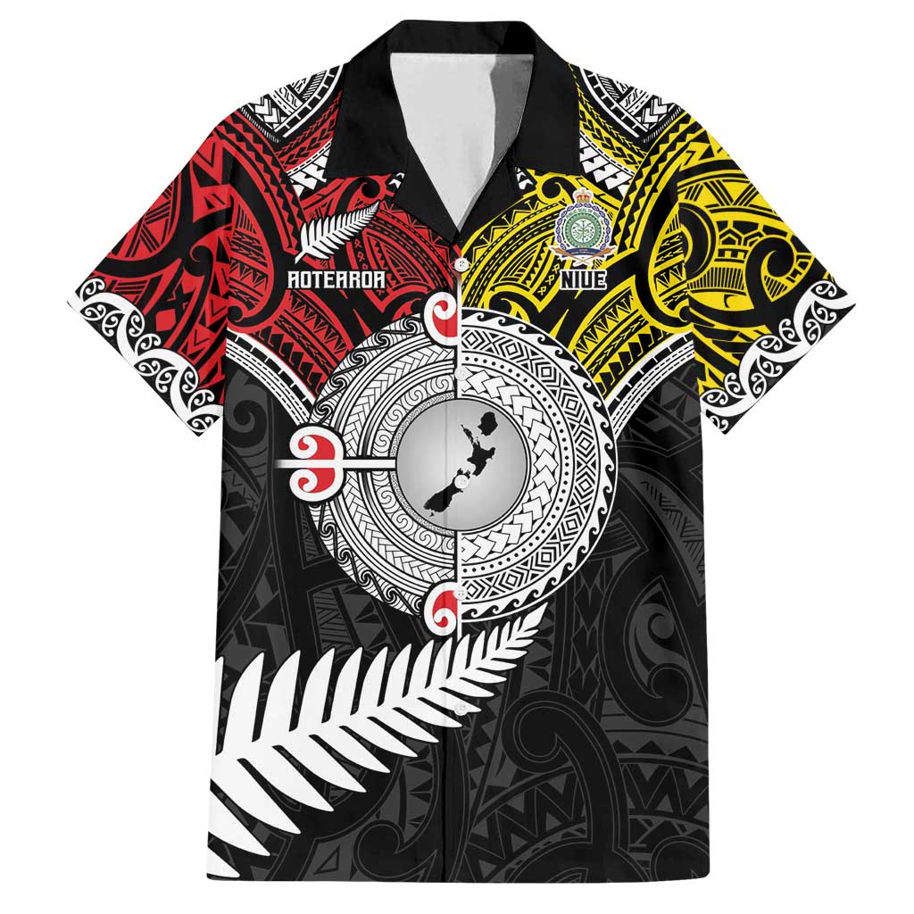 Aotearoa and Niue Mo Te Tiriti Family Matching Long Sleeve Bodycon Dress and Hawaiian Shirt New Zealand Honour The Treaty Ake!Ake!Ake!