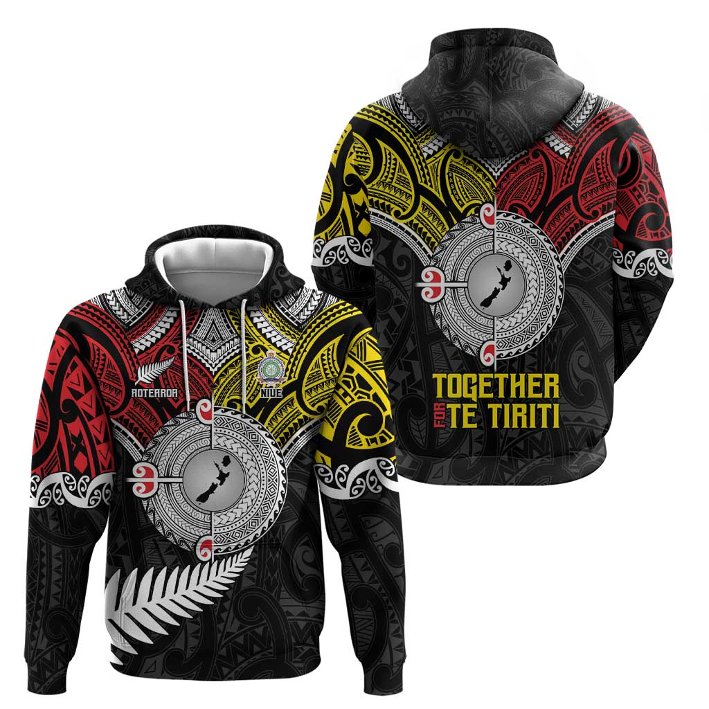 Aotearoa and Niue Mo Te Tiriti Hoodie New Zealand Honour The Treaty Ake!Ake!Ake! LT9 - Vibe Hoodie Shop