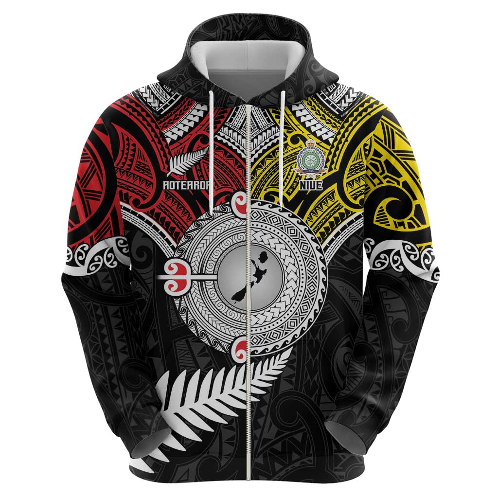 Aotearoa and Niue Mo Te Tiriti Hoodie New Zealand Honour The Treaty Ake!Ake!Ake! LT9 - Vibe Hoodie Shop