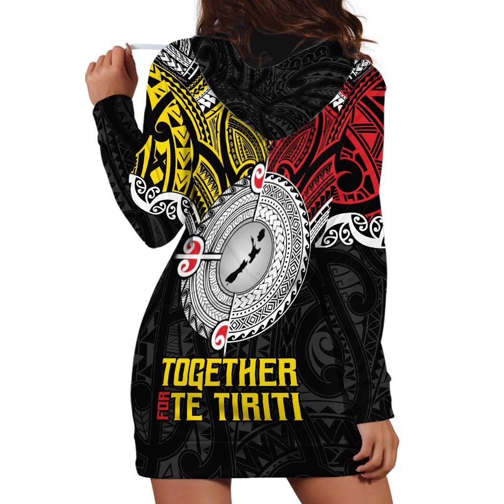 Aotearoa and Niue Mo Te Tiriti Hoodie Dress New Zealand Honour The Treaty Ake!Ake!Ake! - Vibe Hoodie Shop