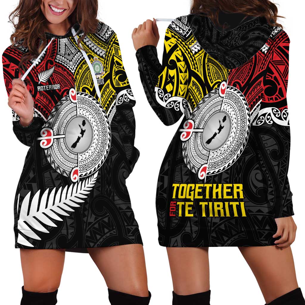 Aotearoa and Niue Mo Te Tiriti Hoodie Dress New Zealand Honour The Treaty Ake!Ake!Ake! - Vibe Hoodie Shop