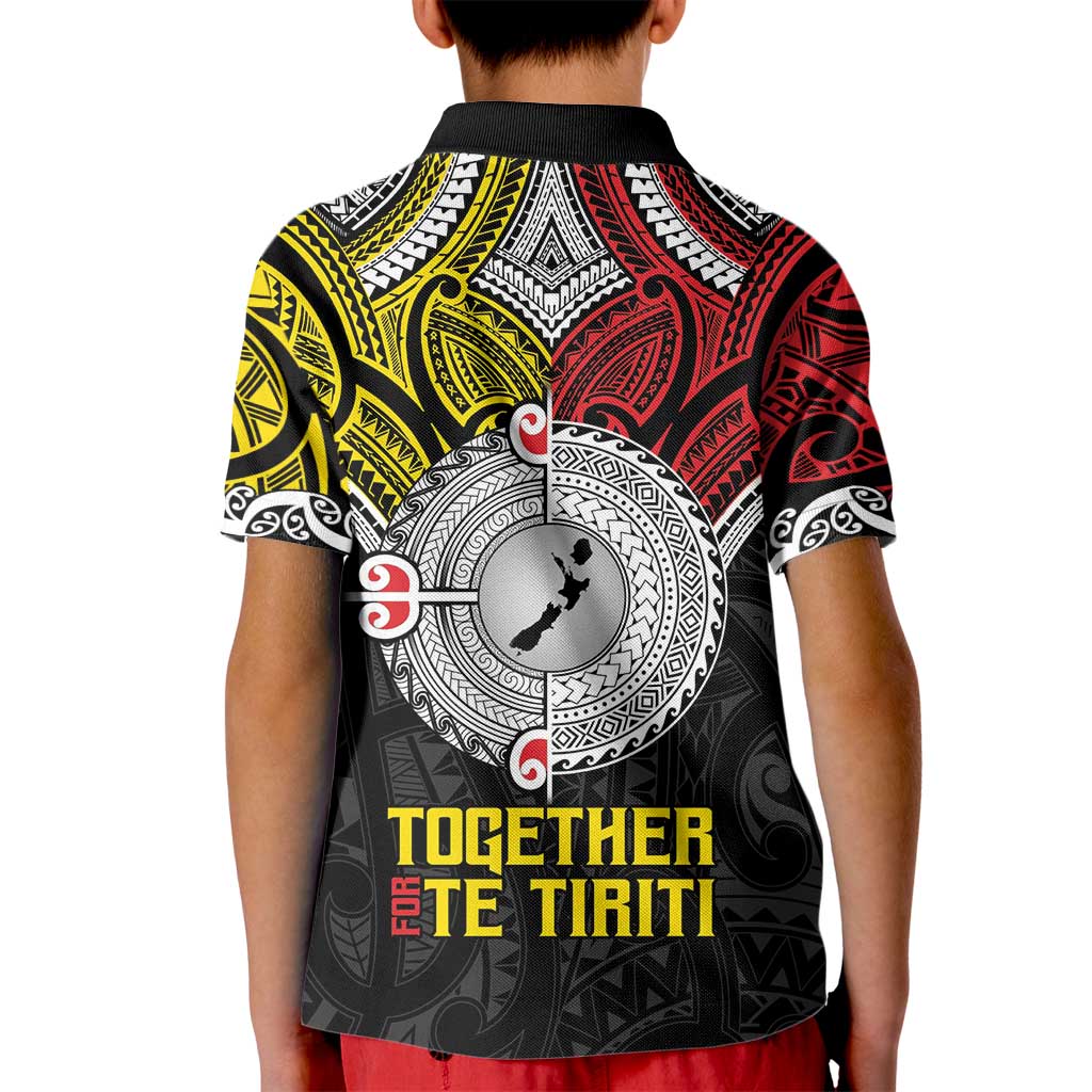 Aotearoa and Niue Mo Te Tiriti Kid Polo Shirt New Zealand Honour The Treaty Ake!Ake!Ake! - Vibe Hoodie Shop