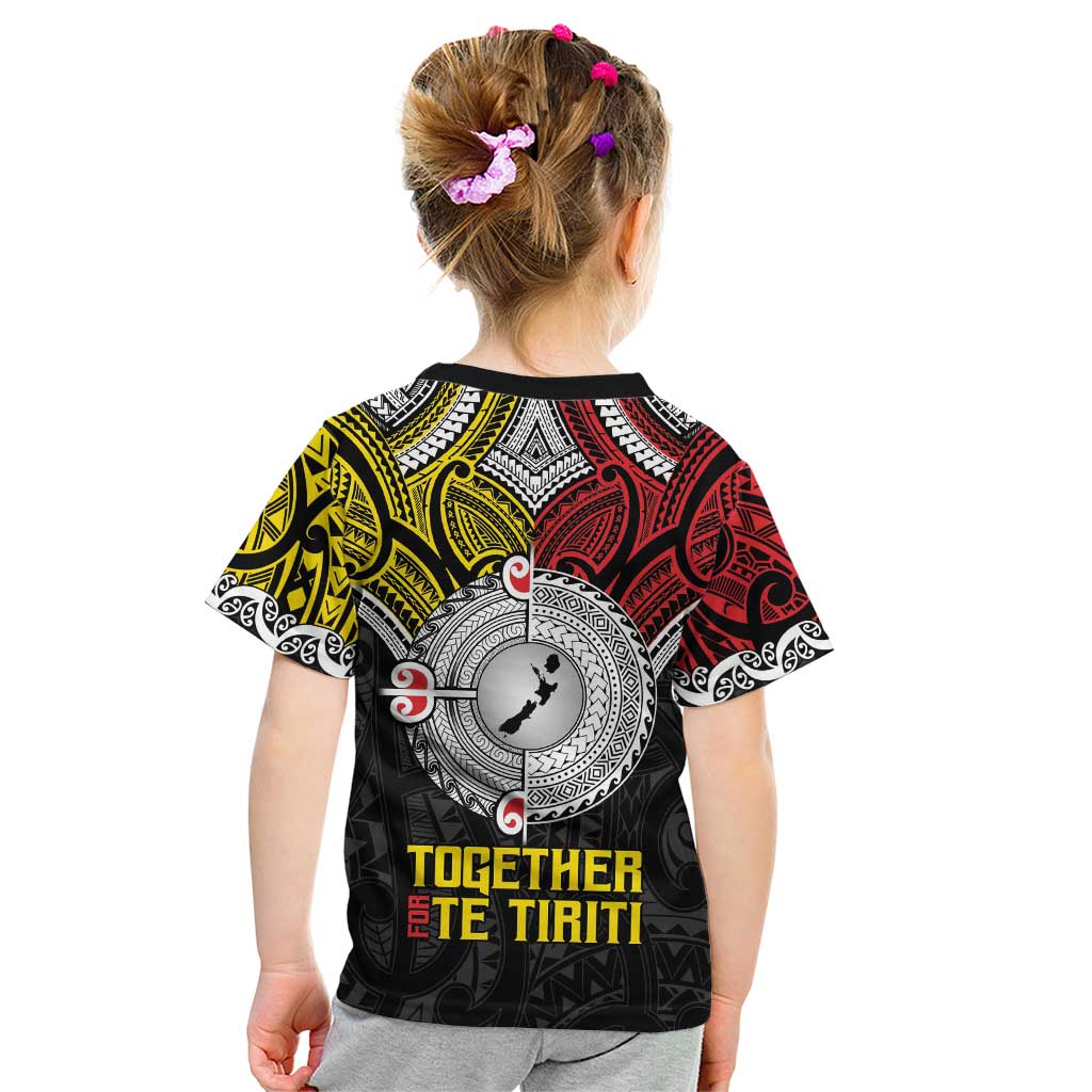 Aotearoa and Niue Mo Te Tiriti Kid T Shirt New Zealand Honour The Treaty Ake!Ake!Ake! - Vibe Hoodie Shop