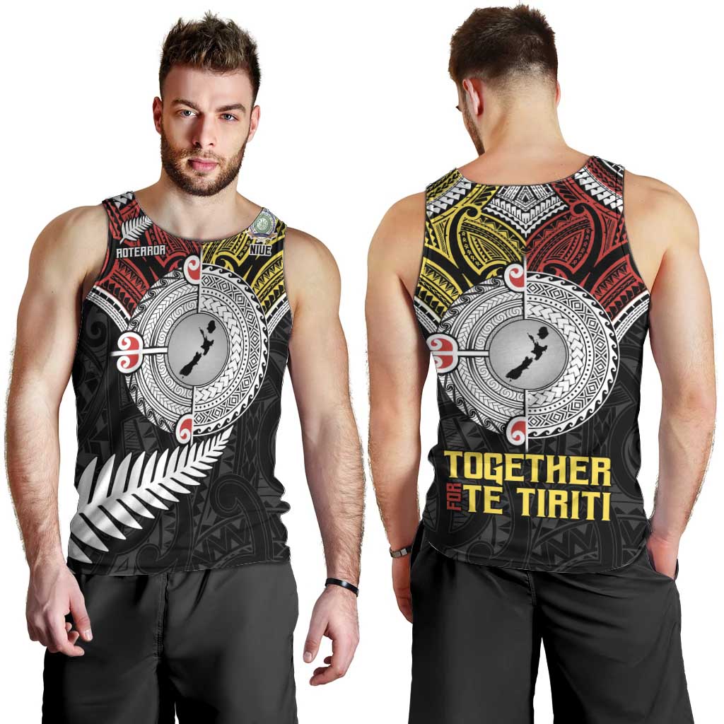 Aotearoa and Niue Mo Te Tiriti Men Tank Top New Zealand Honour The Treaty Ake!Ake!Ake! - Vibe Hoodie Shop