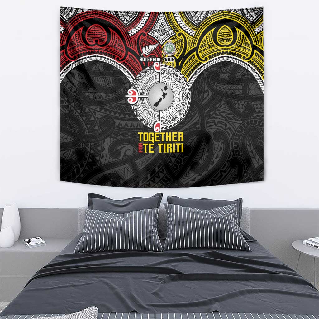 Aotearoa and Niue Mo Te Tiriti Tapestry New Zealand Honour The Treaty Ake!Ake!Ake! - Vibe Hoodie Shop