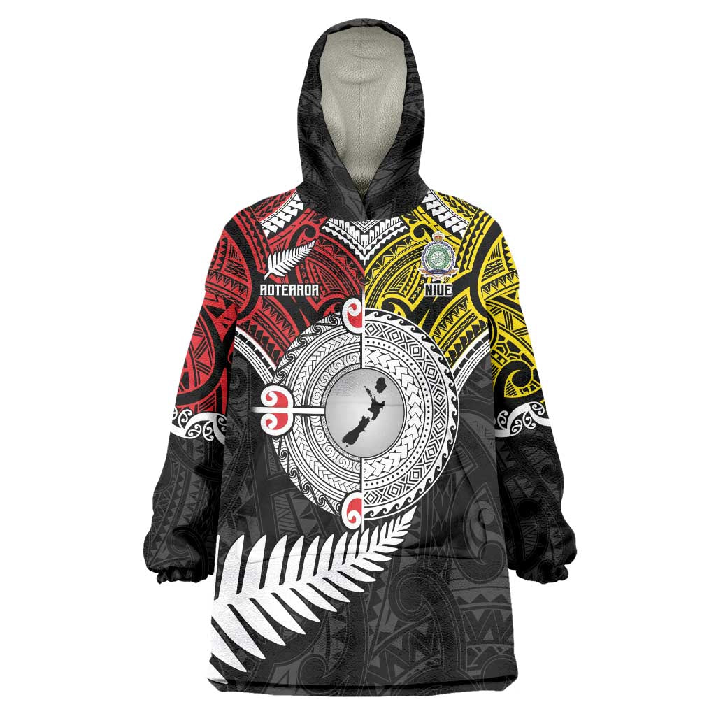 Aotearoa and Niue Mo Te Tiriti Wearable Blanket Hoodie New Zealand Honour The Treaty Ake!Ake!Ake! - Vibe Hoodie Shop