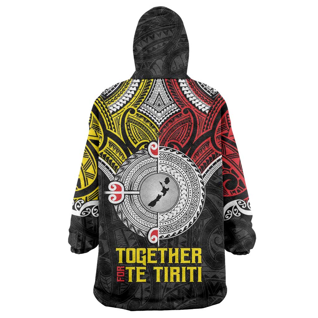 Aotearoa and Niue Mo Te Tiriti Wearable Blanket Hoodie New Zealand Honour The Treaty Ake!Ake!Ake! - Vibe Hoodie Shop