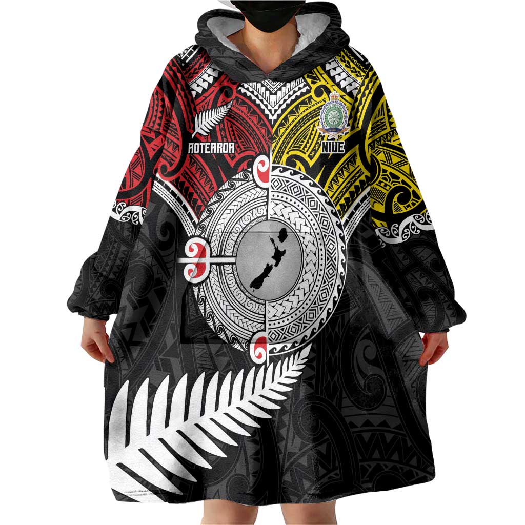 Aotearoa and Niue Mo Te Tiriti Wearable Blanket Hoodie New Zealand Honour The Treaty Ake!Ake!Ake! - Vibe Hoodie Shop