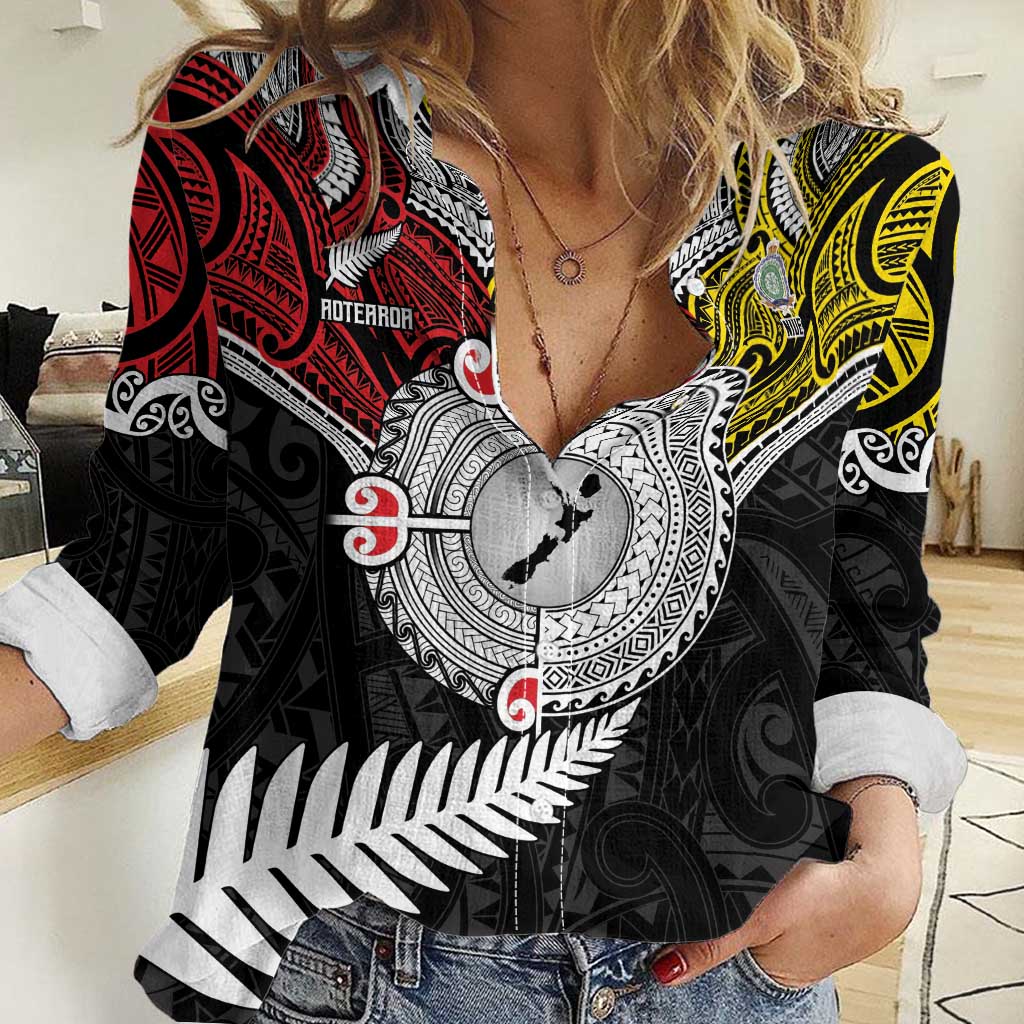 Aotearoa and Niue Mo Te Tiriti Women Casual Shirt New Zealand Honour The Treaty Ake!Ake!Ake! - Vibe Hoodie Shop
