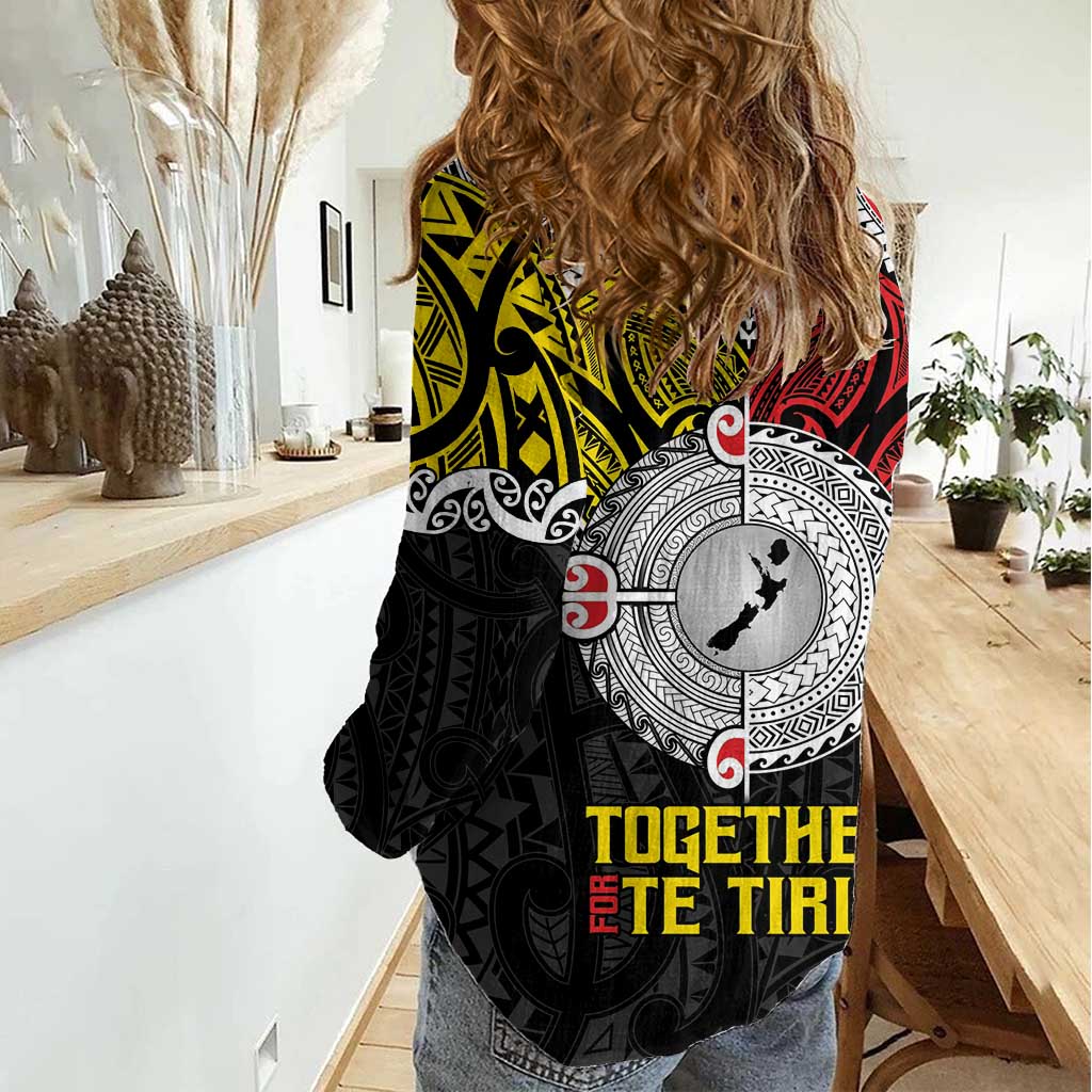 Aotearoa and Niue Mo Te Tiriti Women Casual Shirt New Zealand Honour The Treaty Ake!Ake!Ake! - Vibe Hoodie Shop