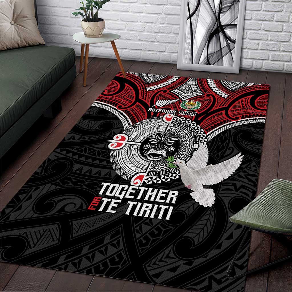 Aotearoa and Tonga Mo Te Tiriti Area Rug New Zealand Honour The Treaty Ake!Ake!Ake! - Vibe Hoodie Shop