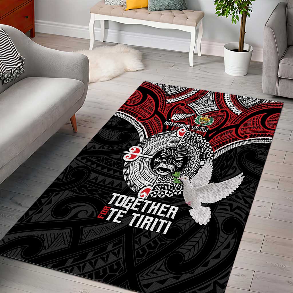 Aotearoa and Tonga Mo Te Tiriti Area Rug New Zealand Honour The Treaty Ake!Ake!Ake! - Vibe Hoodie Shop