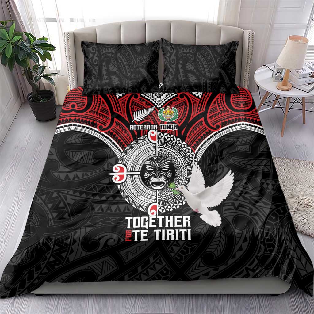 Aotearoa and Tonga Mo Te Tiriti Bedding Set New Zealand Honour The Treaty Ake!Ake!Ake! - Vibe Hoodie Shop