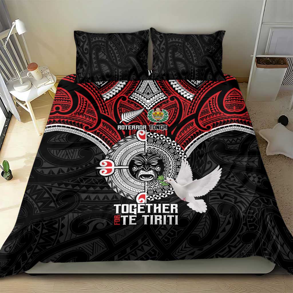 Aotearoa and Tonga Mo Te Tiriti Bedding Set New Zealand Honour The Treaty Ake!Ake!Ake! - Vibe Hoodie Shop