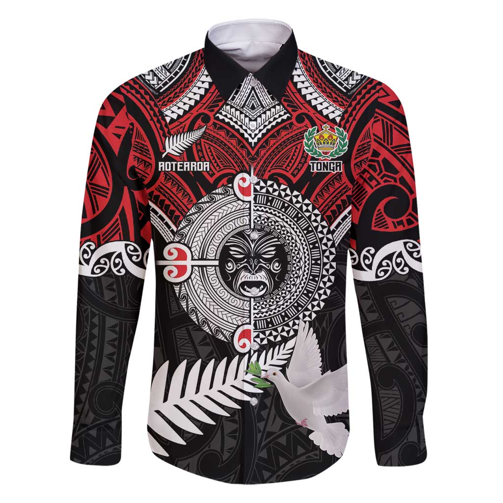 Aotearoa and Tonga Mo Te Tiriti Family Matching Long Sleeve Bodycon Dress and Hawaiian Shirt New Zealand Honour The Treaty Ake!Ake!Ake!