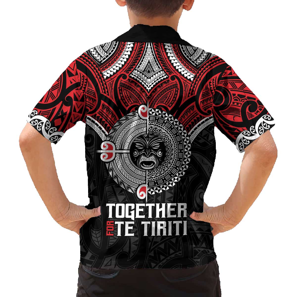 Aotearoa and Tonga Mo Te Tiriti Family Matching Off The Shoulder Long Sleeve Dress and Hawaiian Shirt New Zealand Honour The Treaty Ake!Ake!Ake!