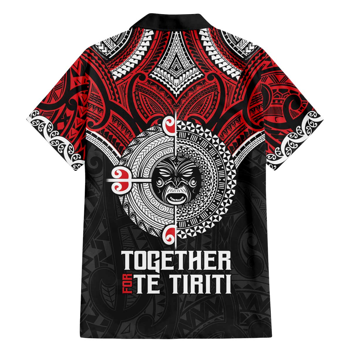 Aotearoa and Tonga Mo Te Tiriti Family Matching Off The Shoulder Long Sleeve Dress and Hawaiian Shirt New Zealand Honour The Treaty Ake!Ake!Ake!