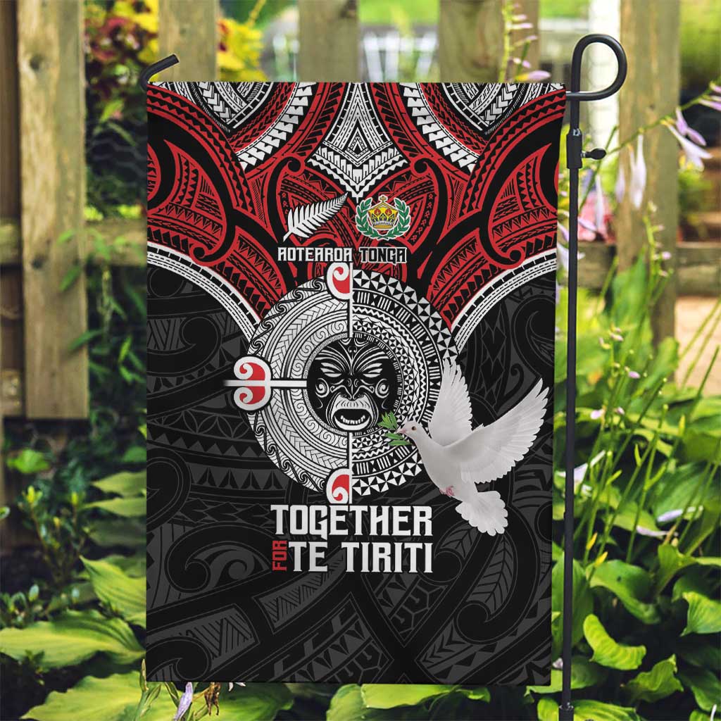Aotearoa and Tonga Mo Te Tiriti Garden Flag New Zealand Honour The Treaty Ake!Ake!Ake! - Vibe Hoodie Shop