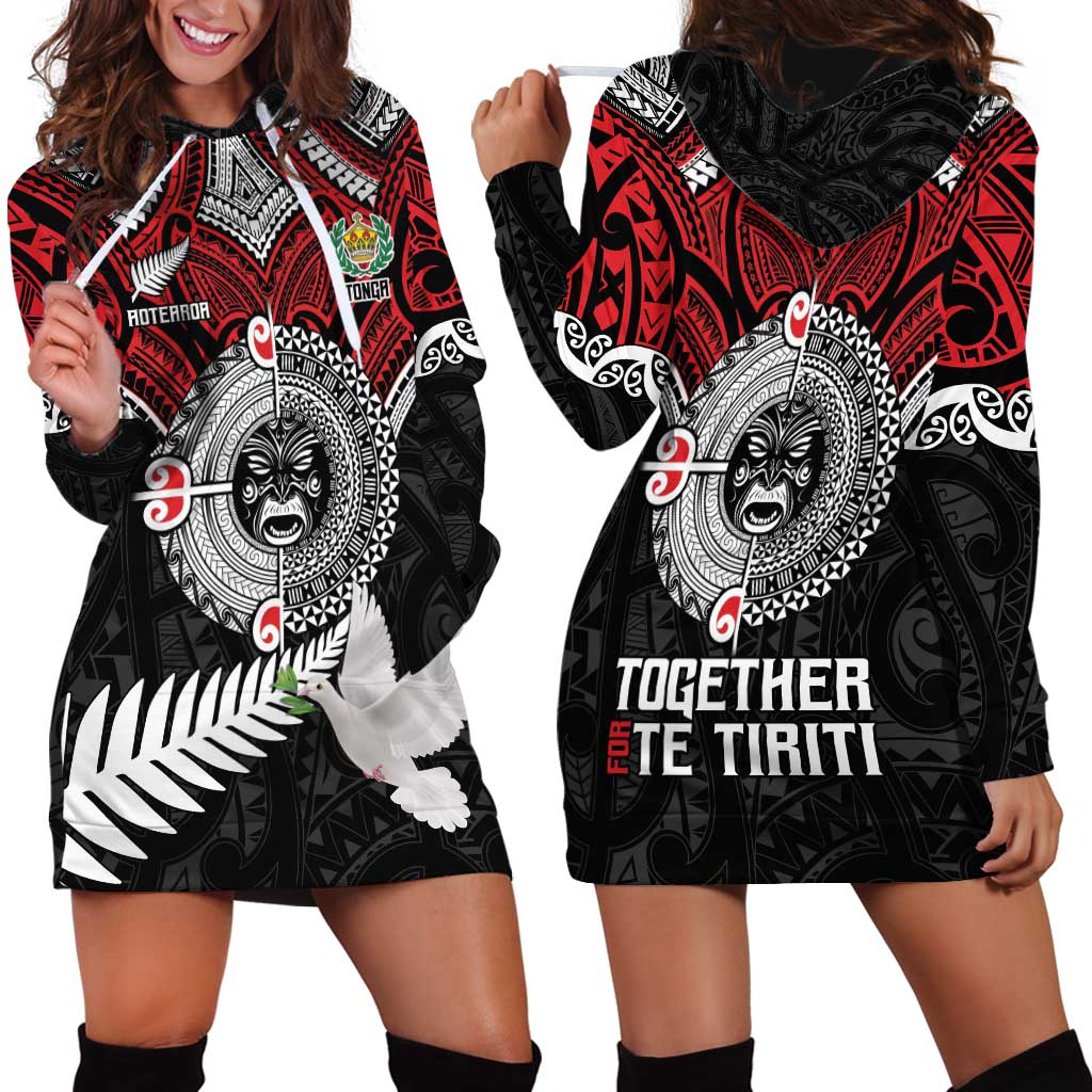 Aotearoa and Tonga Mo Te Tiriti Hoodie Dress New Zealand Honour The Treaty Ake!Ake!Ake! - Vibe Hoodie Shop