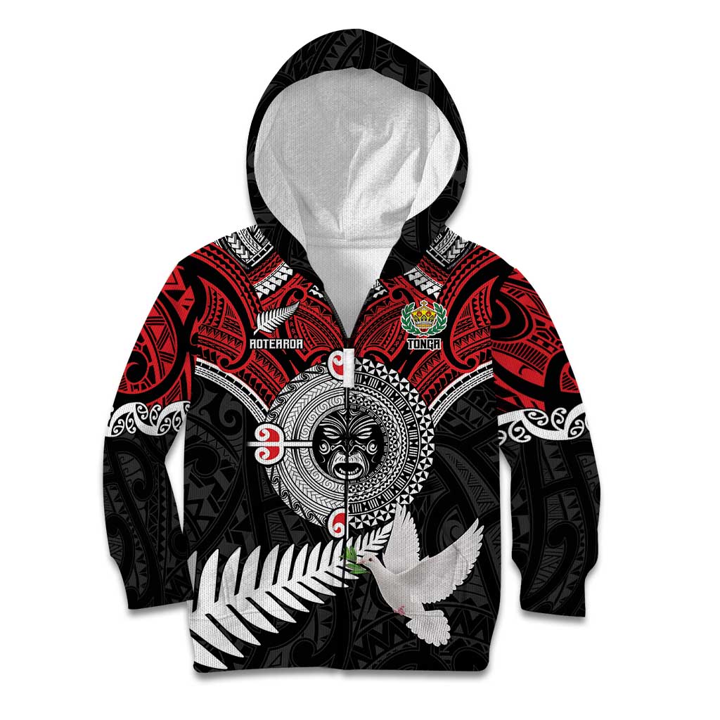 Aotearoa and Tonga Mo Te Tiriti Kid Hoodie New Zealand Honour The Treaty Ake!Ake!Ake! - Vibe Hoodie Shop