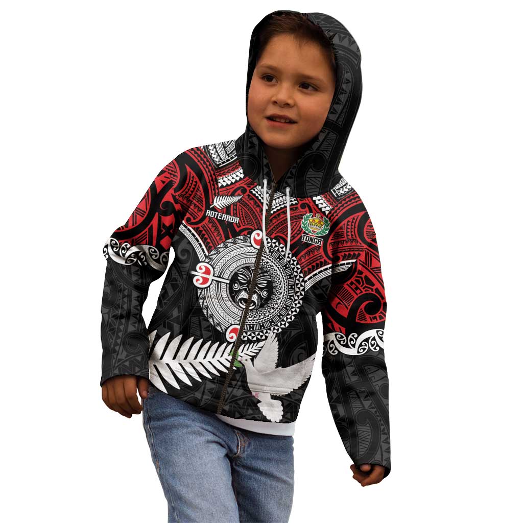 Aotearoa and Tonga Mo Te Tiriti Kid Hoodie New Zealand Honour The Treaty Ake!Ake!Ake! - Vibe Hoodie Shop