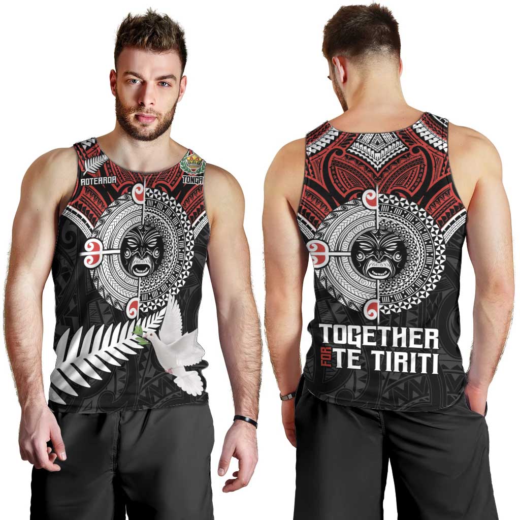 Aotearoa and Tonga Mo Te Tiriti Men Tank Top New Zealand Honour The Treaty Ake!Ake!Ake! - Vibe Hoodie Shop