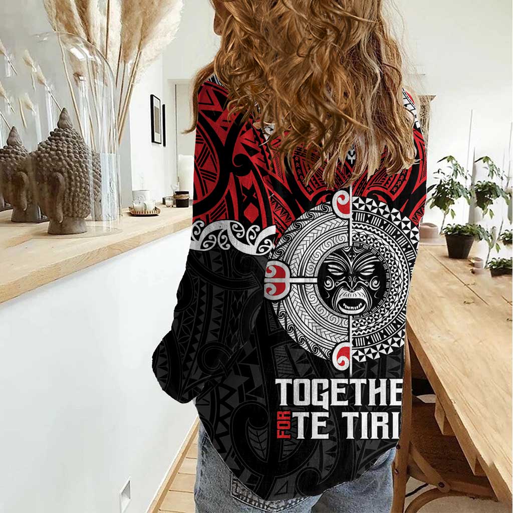 Aotearoa and Tonga Mo Te Tiriti Women Casual Shirt New Zealand Honour The Treaty Ake!Ake!Ake! - Vibe Hoodie Shop