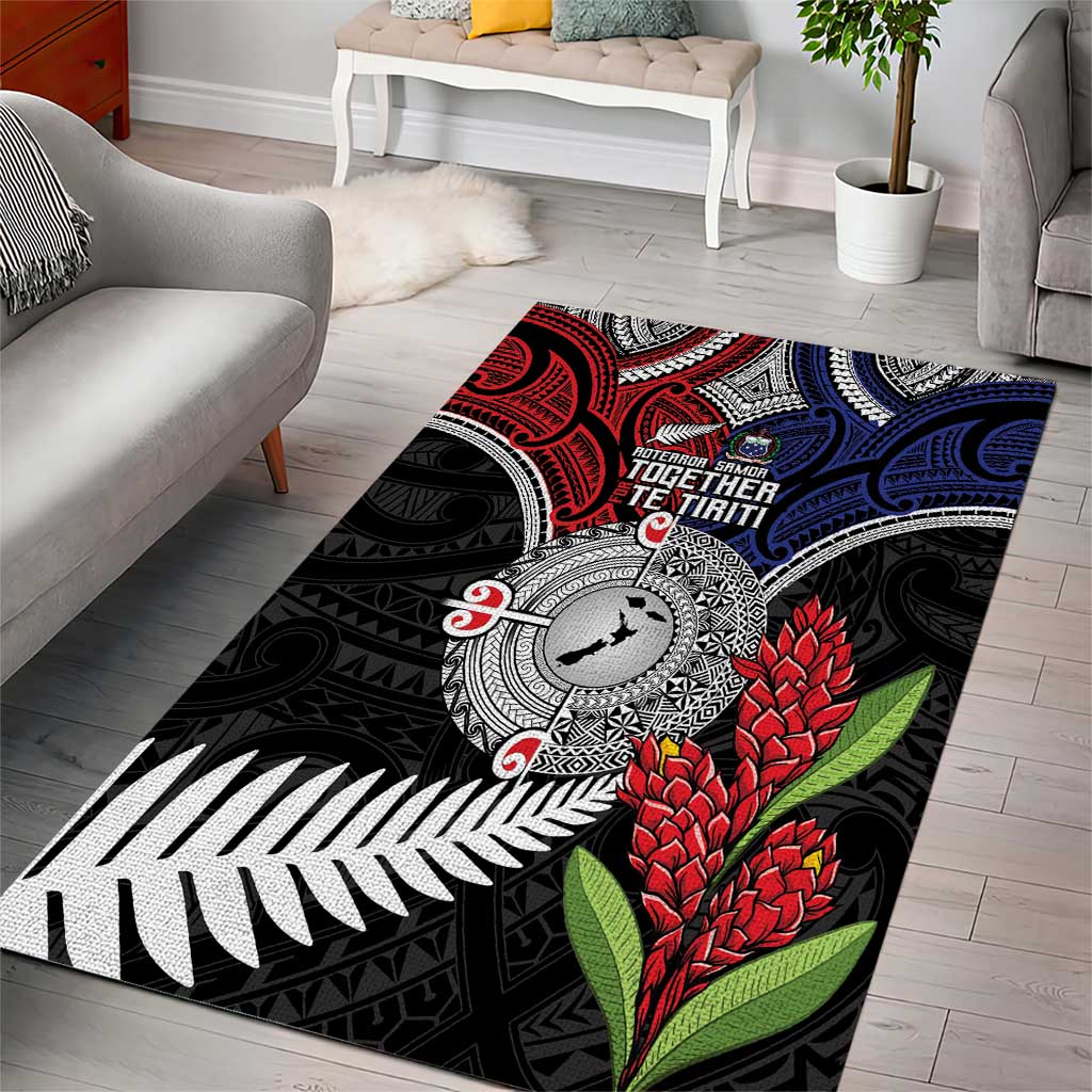 Aotearoa and Samoa Mo Te Tiriti Area Rug Tangata Moana Stand with Tangata Whenua - Vibe Hoodie Shop