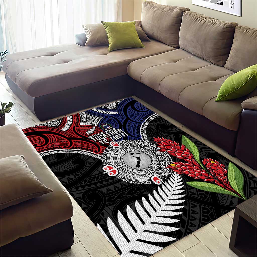 Aotearoa and Samoa Mo Te Tiriti Area Rug Tangata Moana Stand with Tangata Whenua - Vibe Hoodie Shop