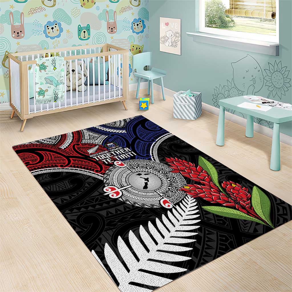 Aotearoa and Samoa Mo Te Tiriti Area Rug Tangata Moana Stand with Tangata Whenua - Vibe Hoodie Shop