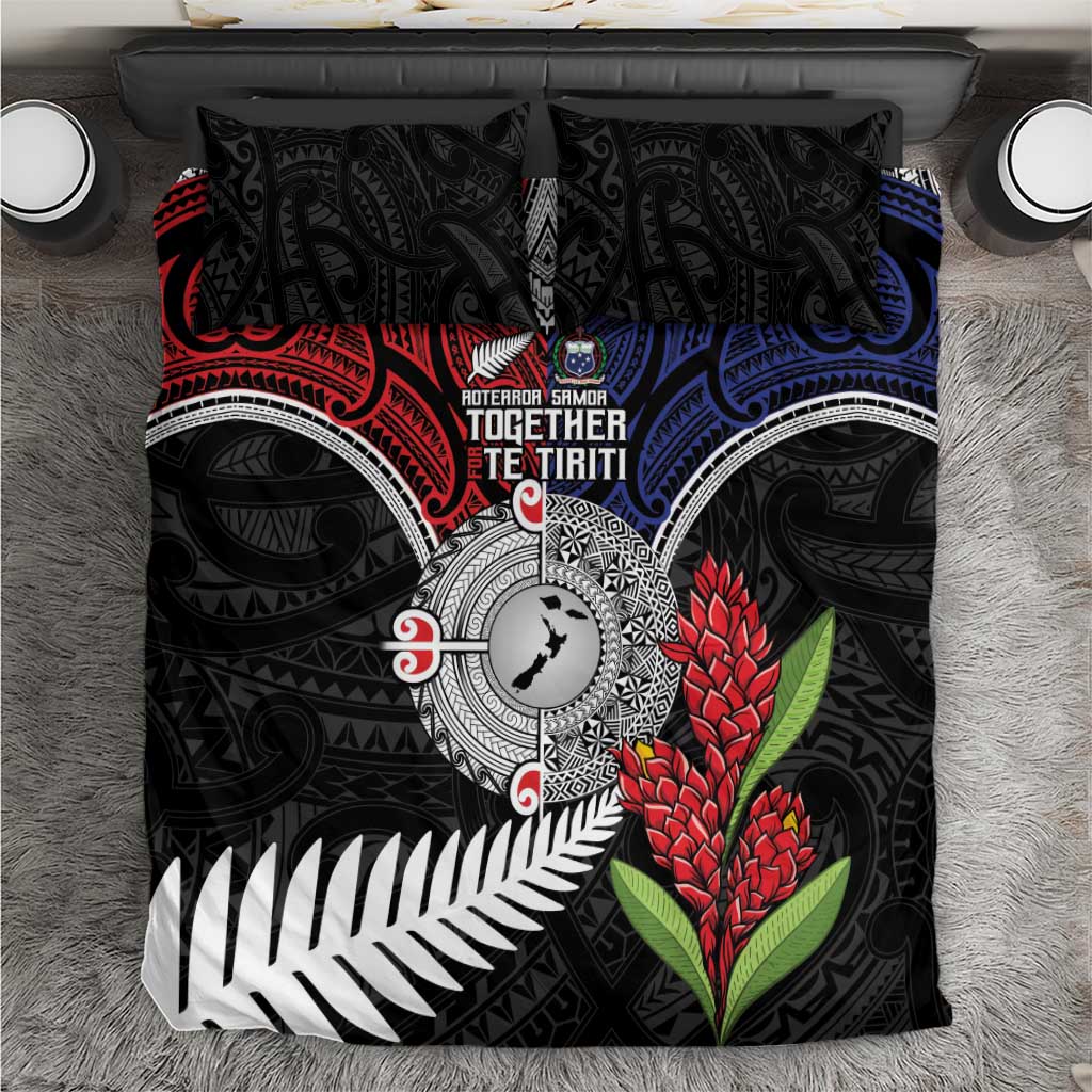Aotearoa and Samoa Mo Te Tiriti Bedding Set Tangata Moana Stand with Tangata Whenua - Vibe Hoodie Shop