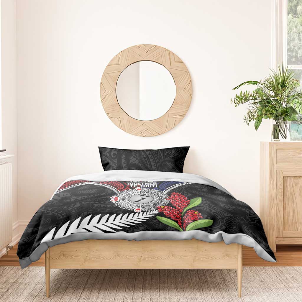 Aotearoa and Samoa Mo Te Tiriti Bedding Set Tangata Moana Stand with Tangata Whenua - Vibe Hoodie Shop