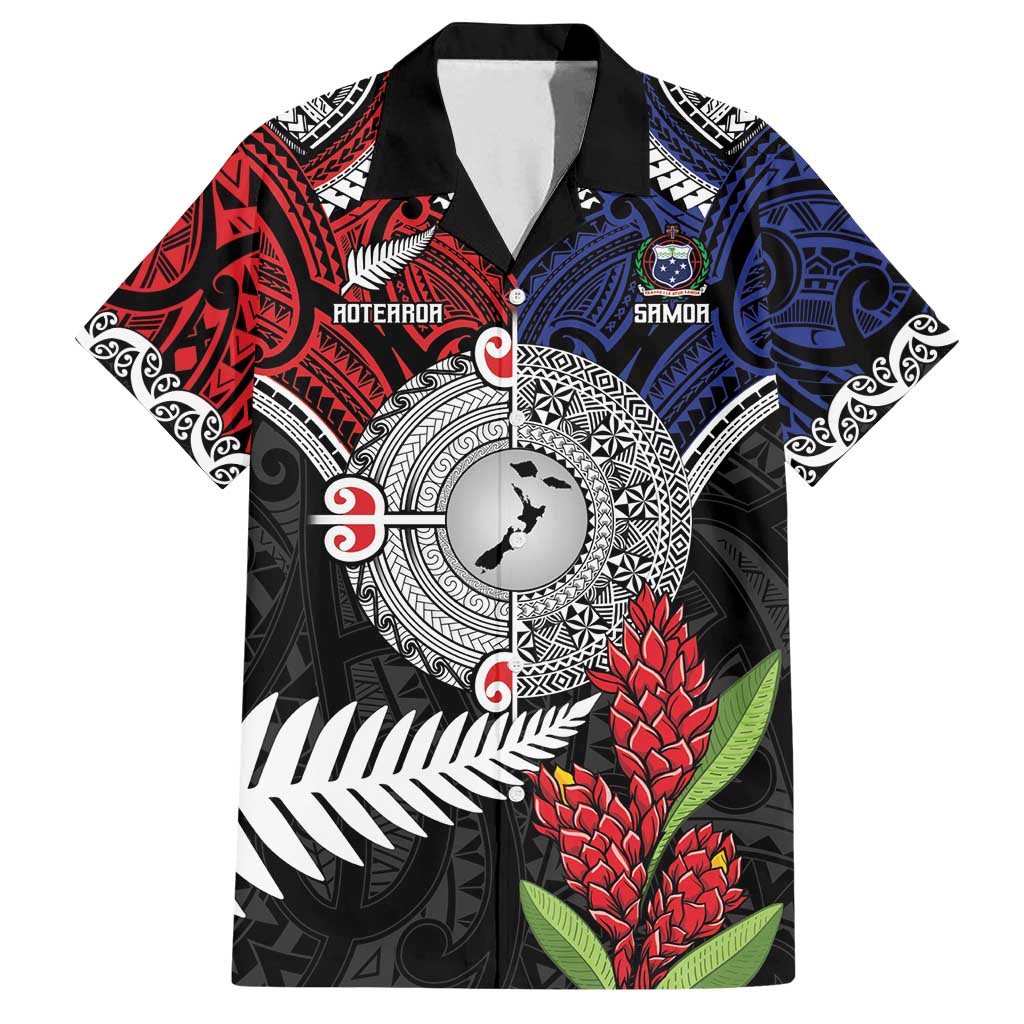 Aotearoa and Samoa Mo Te Tiriti Family Matching Long Sleeve Bodycon Dress and Hawaiian Shirt Tangata Moana Stand with Tangata Whenua