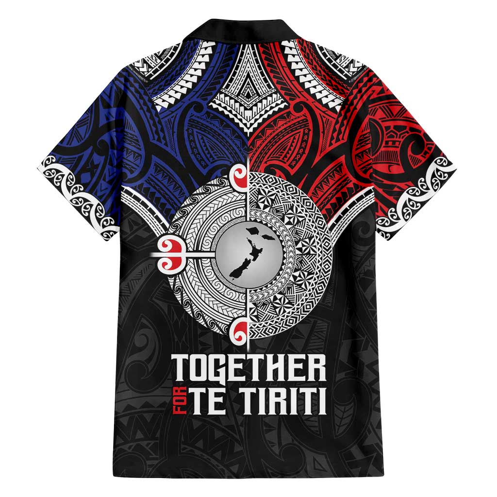 Aotearoa and Samoa Mo Te Tiriti Family Matching Puletasi and Hawaiian Shirt Tangata Moana Stand with Tangata Whenua