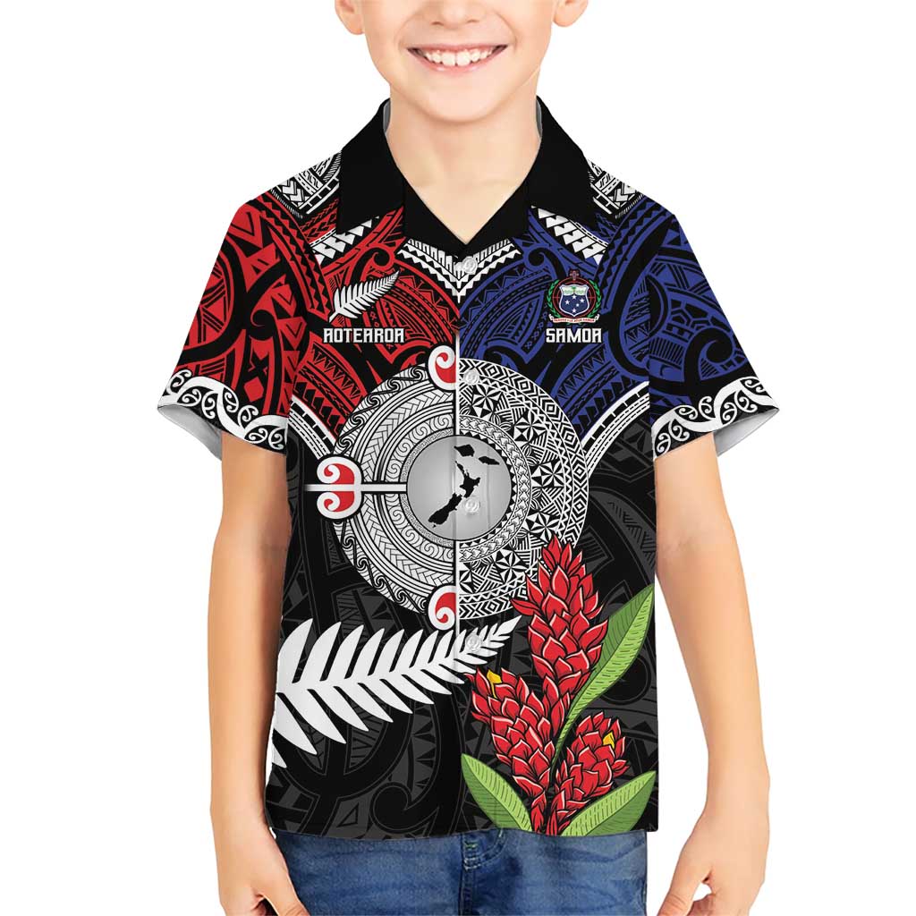 Aotearoa and Samoa Mo Te Tiriti Family Matching Short Sleeve Bodycon Dress and Hawaiian Shirt Tangata Moana Stand with Tangata Whenua