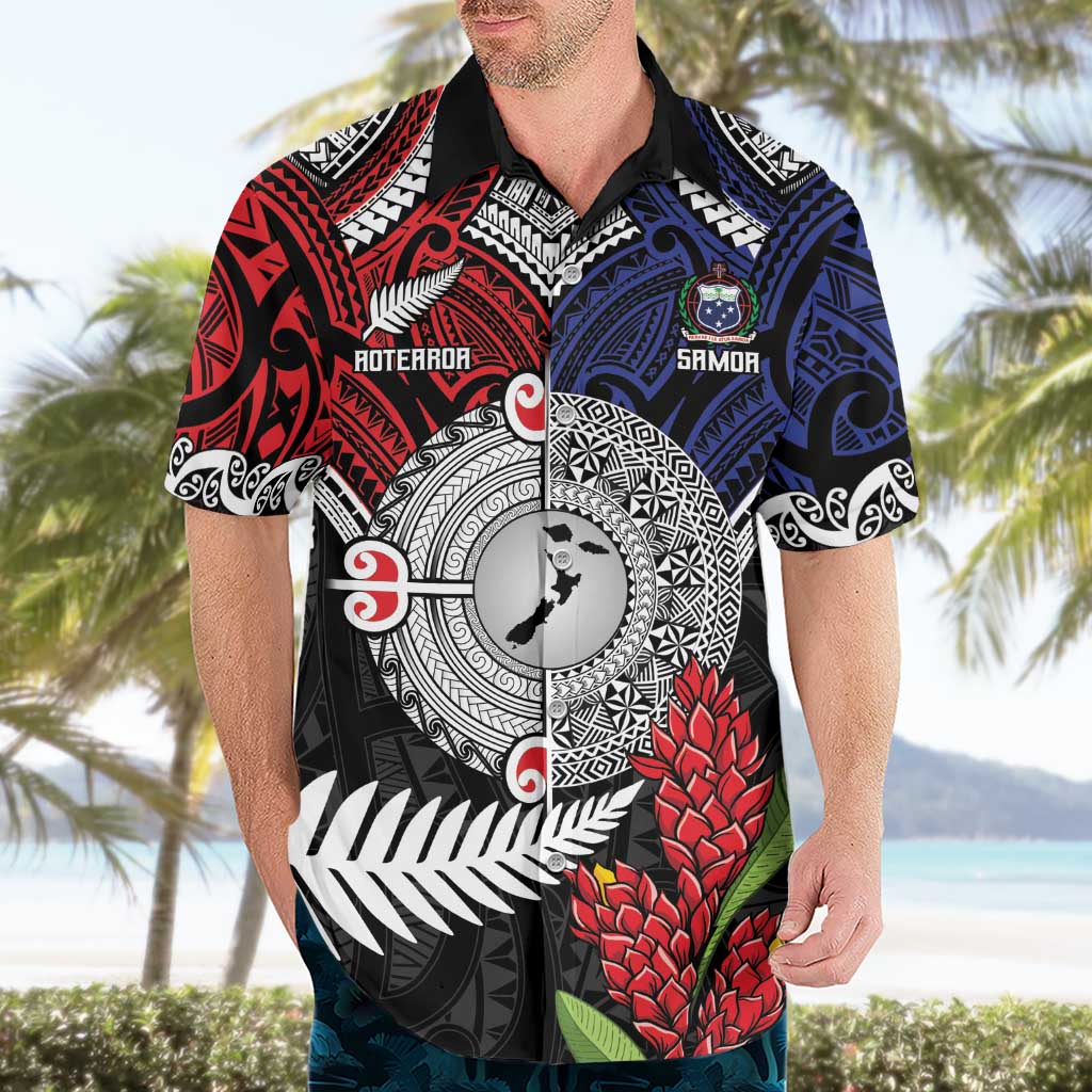 Aotearoa and Samoa Mo Te Tiriti Hawaiian Shirt Tangata Moana Stand with Tangata Whenua - Vibe Hoodie Shop