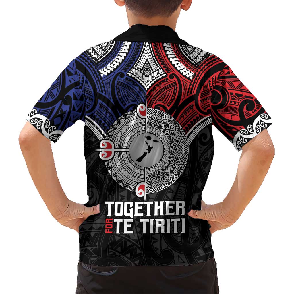 Aotearoa and Samoa Mo Te Tiriti Kid Hawaiian Shirt Tangata Moana Stand with Tangata Whenua