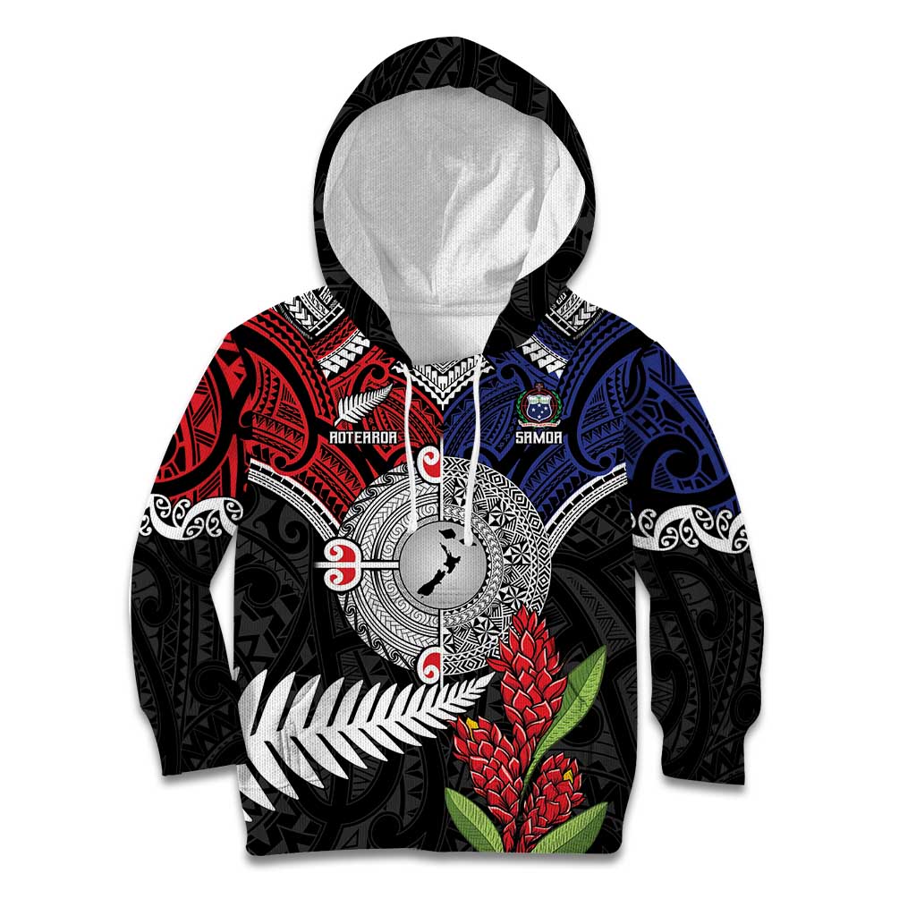 Aotearoa and Samoa Mo Te Tiriti Kid Hoodie Tangata Moana Stand with Tangata Whenua - Vibe Hoodie Shop