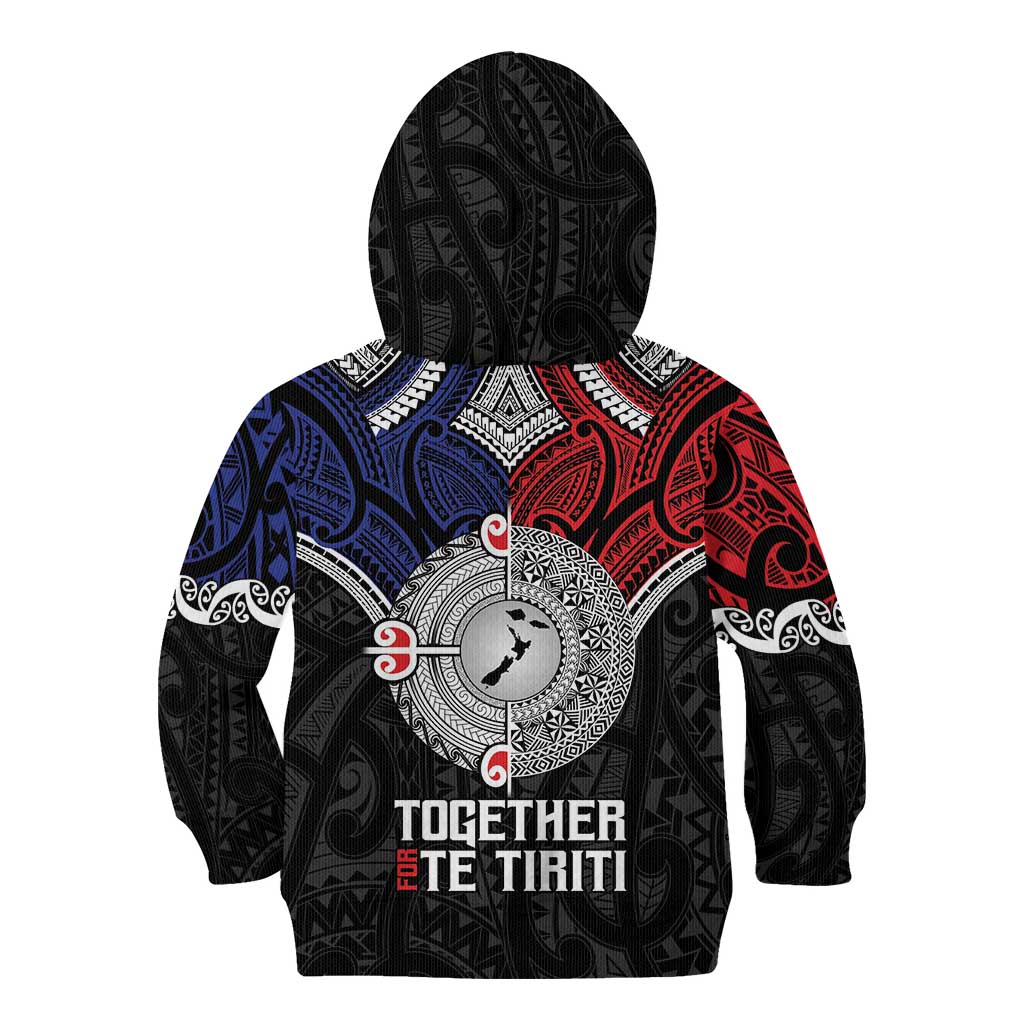 Aotearoa and Samoa Mo Te Tiriti Kid Hoodie Tangata Moana Stand with Tangata Whenua - Vibe Hoodie Shop