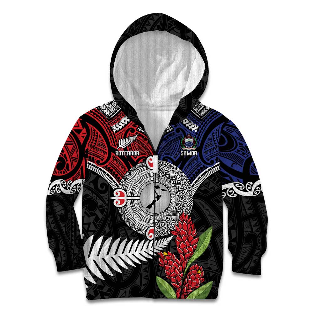 Aotearoa and Samoa Mo Te Tiriti Kid Hoodie Tangata Moana Stand with Tangata Whenua - Vibe Hoodie Shop