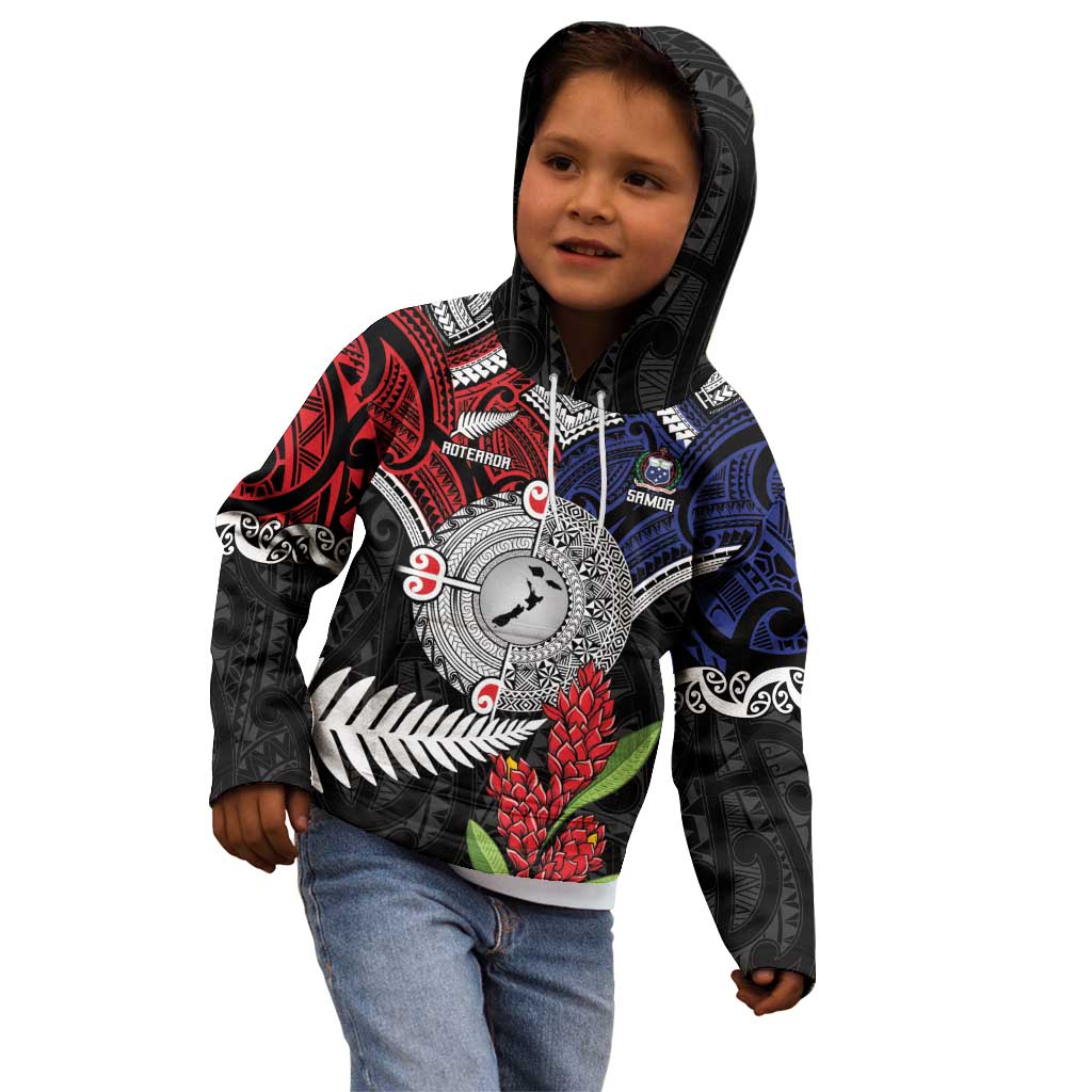 Aotearoa and Samoa Mo Te Tiriti Kid Hoodie Tangata Moana Stand with Tangata Whenua - Vibe Hoodie Shop